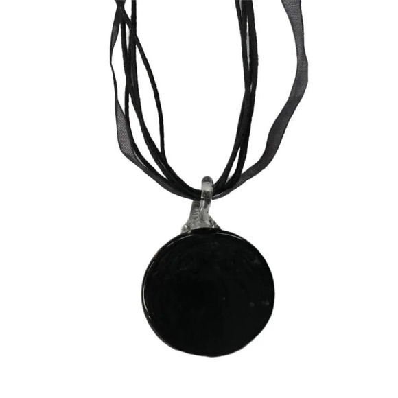 Handmade Glass Pendant & Earring Set, Copper/Black - Picture 3 of 7